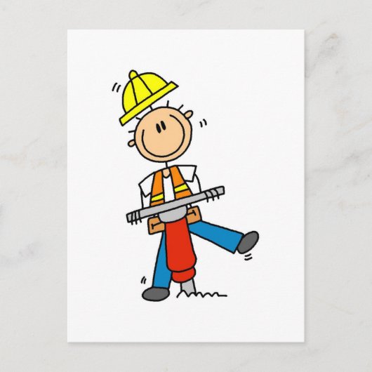 Bouwnijverheid met Jack Hammer Briefkaart (Voorkant)