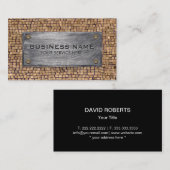 Bouwnijverheid, metaal en hout visitekaartje (Voorkant / Achterkant)