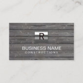 Bouwnijverheid Metaal Monogram Hout Professional Visitekaartje (Voorkant)