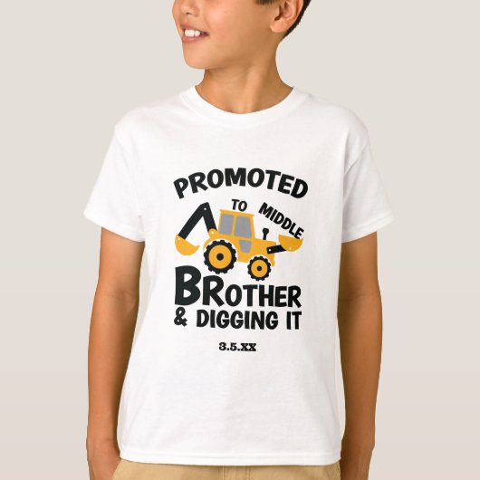 Bouwnijverheid Midden Brother Digging it Kind T-shirt (Voorkant)