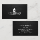 Bouwnijverheid Modern House Logo Dark Wood Visitekaartje (Voorkant / Achterkant)