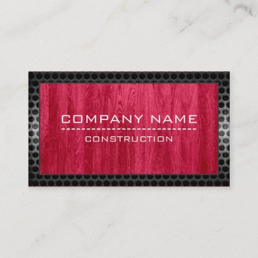 Bouwnijverheid Modern Rood Hout #3 Visitekaartje (Voorkant)