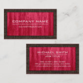 Bouwnijverheid Modern Rood Hout #4 Visitekaartje (Voorkant / Achterkant)