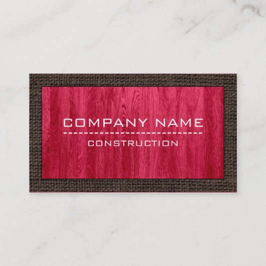Bouwnijverheid Modern Rood Hout #4 Visitekaartje (Voorkant)