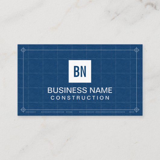 Bouwnijverheid Moderne Monogram Professional Visitekaartje (Voorkant)