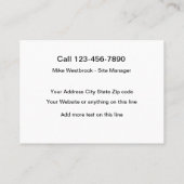 Bouwnijverheid Moderne Visitekaartjes (Achterkant)