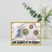 Bouwnijverheid op harde Pet 3e verjaardag Uitnodig Kaart (Staand voorkant)