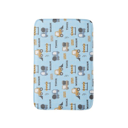 Bouwnijverheid Patroonblauw Badmat (Voorkant Verticaal)