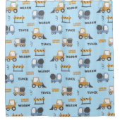 Bouwnijverheid Patroonblauw Douchegordijn (Voorkant)