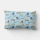 Bouwnijverheid Patroonblauw Kussen (Achterkant)