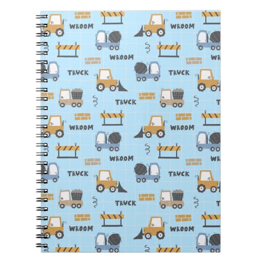 Bouwnijverheid Patroonblauw Notitieboek (Voorkant)