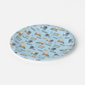 Bouwnijverheid Patroonblauw Papieren Bordje (Gekanteld)