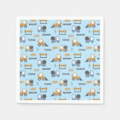 Bouwnijverheid Patroonblauw Servet (Voorkant)