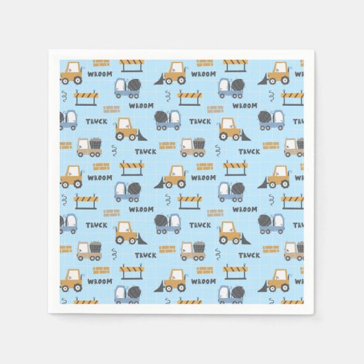 Bouwnijverheid Patroonblauw Servet (Voorkant)