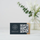 Bouwnijverheid Professionele QR Code Logo Modern Visitekaartje (Staand voorkant)