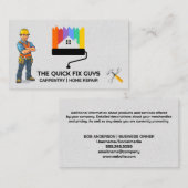 Bouwnijverheid | Reparatieprogramma's voor thuisge Visitekaartje (Voorkant / Achterkant)