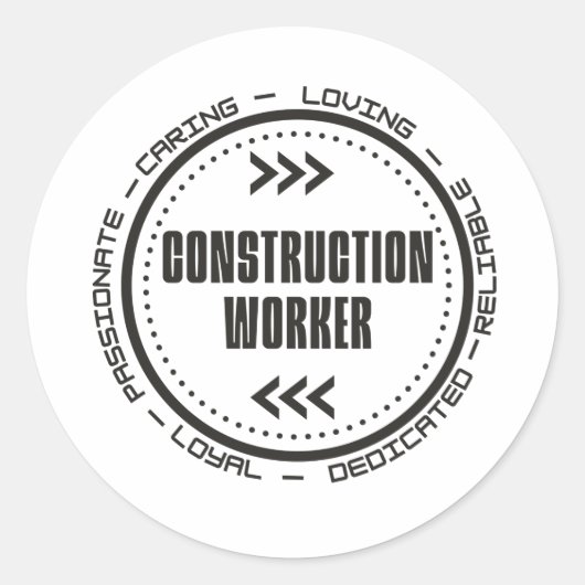 Bouwnijverheid Ronde Sticker (Voorkant)