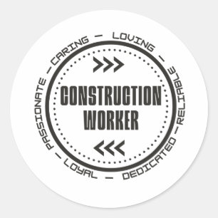 Bouwnijverheid Ronde Sticker