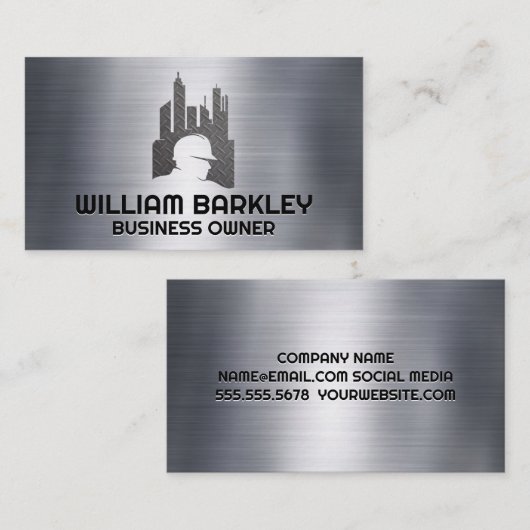Bouwnijverheid | Stad | Staal Visitekaartje (Voorkant / Achterkant)