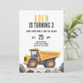 Bouwnijverheid Theme Birthday Invitation Bedankkaart (Staand voorkant)