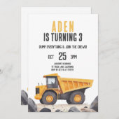 Bouwnijverheid Theme Birthday Invitation Bedankkaart (Voorkant / Achterkant)