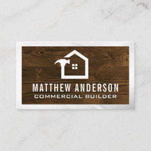 Bouwnijverheid ThuiswoningLogo   Houten planken Visitekaartje