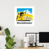 Bouwnijverheid van Giant Kind - Gele bulletzer Poster (Thuiskantoor)