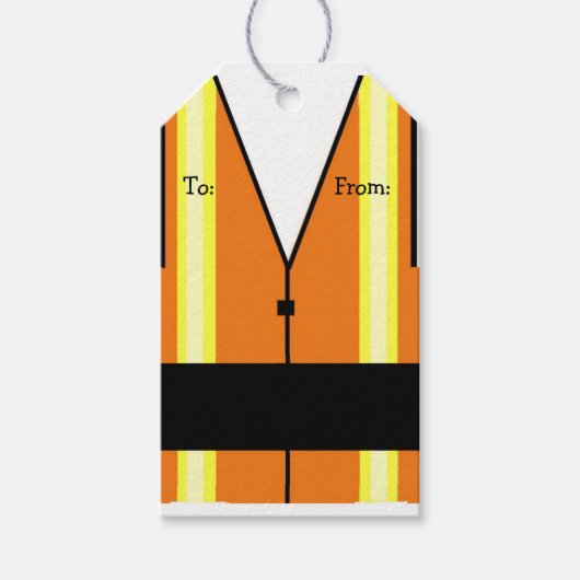 Bouwnijverheid Vest Cadeaulabel (Voorkant)