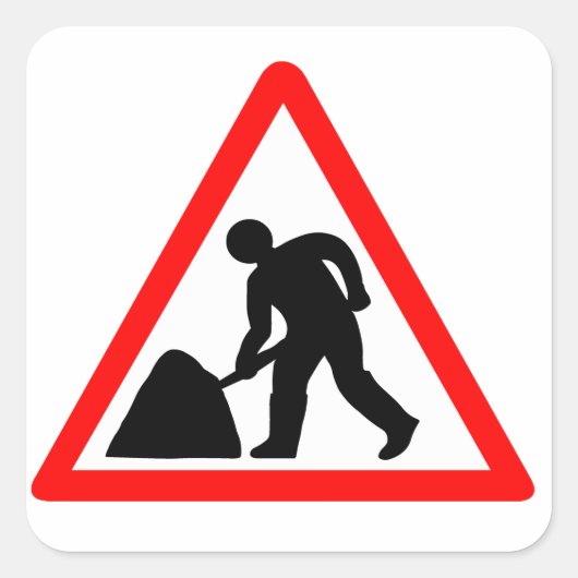 Bouwnijverheid Vierkante Sticker (Voorkant)