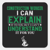 Bouwnijverheid Vierkante Sticker (Voorkant)