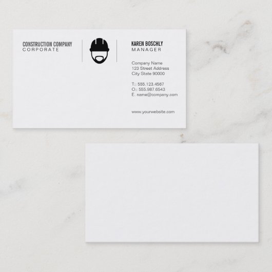 Bouwnijverheid Visitekaartje (Voorkant / Achterkant)