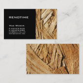 Bouwnijverheid Visitekaartje Hout Zwart (Voorkant / Achterkant)