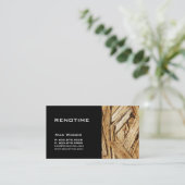 Bouwnijverheid Visitekaartje Hout Zwart (Staand voorkant)