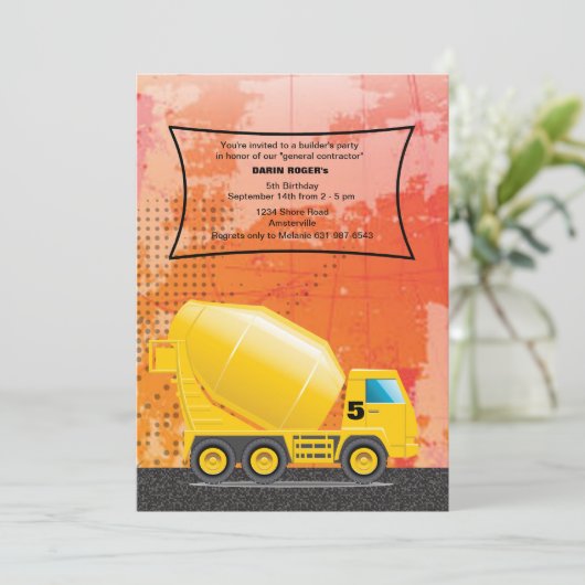 Bouwnijverheid Vrachtwagen Kaart (Staand voorkant)