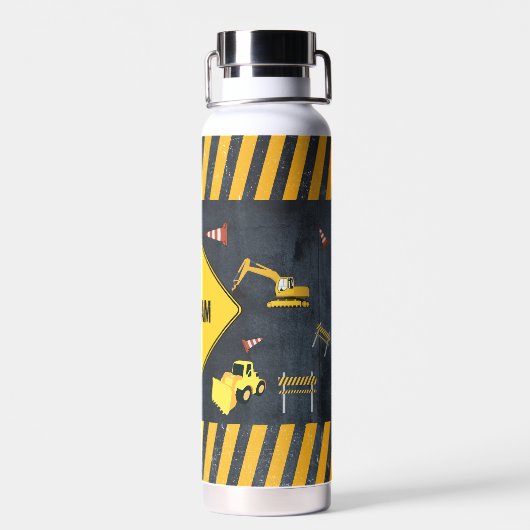 Bouwnijverheid Vrachtwagens Zware machineschool Waterfles (Achterkant)