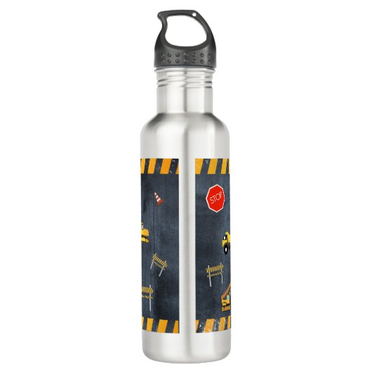 Bouwnijverheid Vrachtwagens Zware machineschool Waterfles (Achterkant)