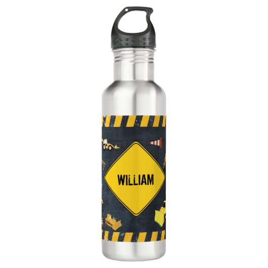 Bouwnijverheid Vrachtwagens Zware machineschool Waterfles (Voorkant)