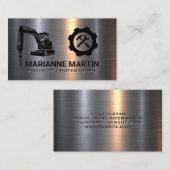 bouwoefening | Metaal geborsteld | aannemer Visitekaartje (Voorkant / Achterkant)