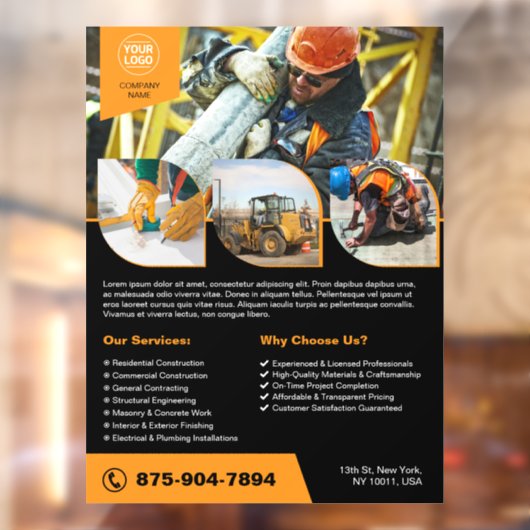 Bouwonderneming Aangepaste Ramensticker Raamsticker (Vel 2)