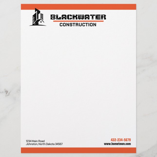 Bouwonderneming Commercieel en Residentieel Briefhoofd (Voorkant)