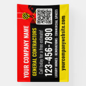 Bouwonderneming QR-code Rode Promotie Spandoek (Verticaal)