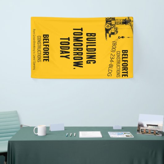 bouwonderneming | Yellow Crane Industrial Spandoek (Beurs)