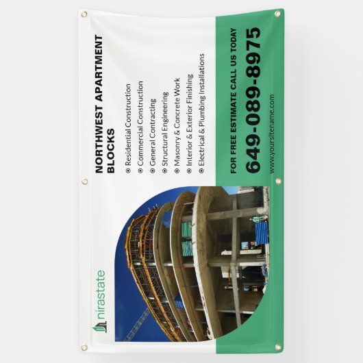 Bouwondernemingsinfo-banner Spandoek (Verticaal)