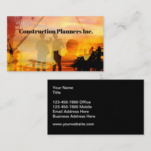 Bouwp planning service visitekaartjes (Voorkant / Achterkant)
