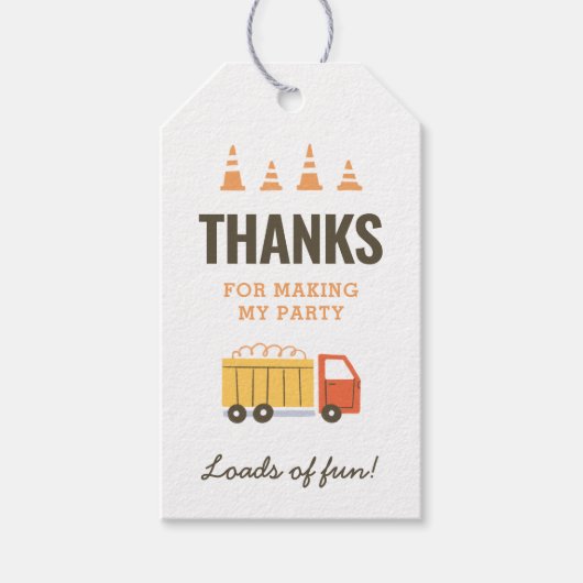 Bouwpakket Truck Verjaardagsfeestje Favoriet Cadea Cadeaulabel (Voorkant)