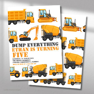 Bouwpakket Verjaardags Dumptruck & Bulldozer Feest Kaart