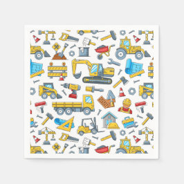 Bouwpapier servetten, Bouwer verjaardagsdecoratie Servet