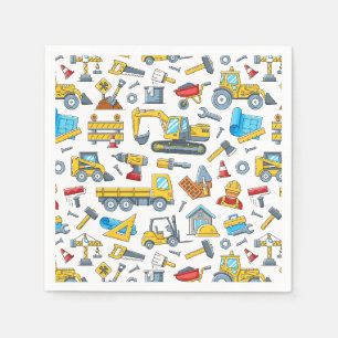 Bouwpapier servetten, Bouwer verjaardagsdecoratie Servet