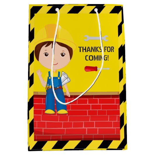 Bouwpartij met de vermelding "Birthday Party", elk Medium Cadeauzakje (Voorkant)