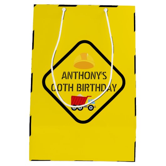 Bouwpartij met de vermelding "Birthday Party", elk Medium Cadeauzakje (Achterkant)